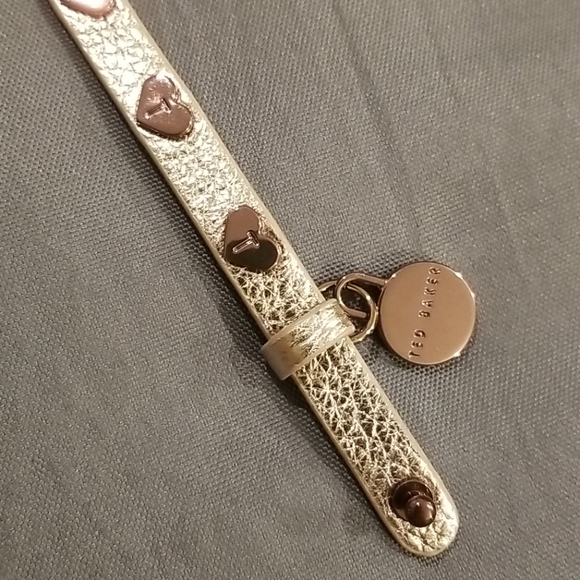 Ted Baker London Jewelry - 💕TED BAKER💕 Leather Heart Bracelet Gold Bronze
